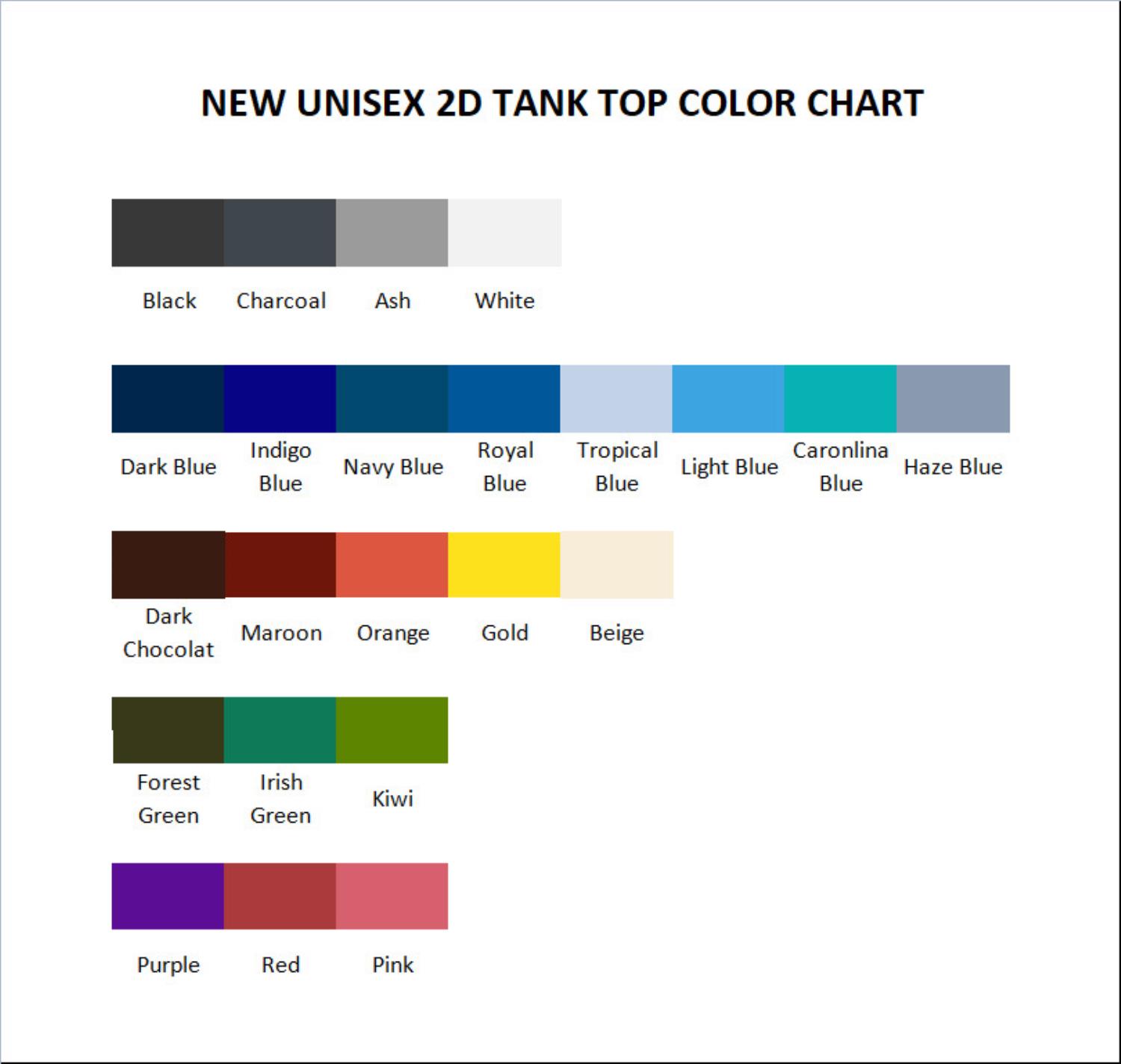 tank top color chart - Ultraman Merch