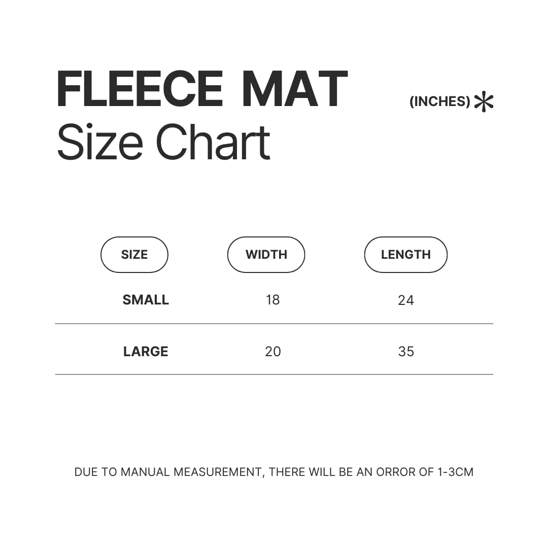 Fleece Mat Size Chart - Ultraman Merch