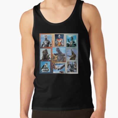 Godzilla And Friends And Foes Retro Vintage Tank Top