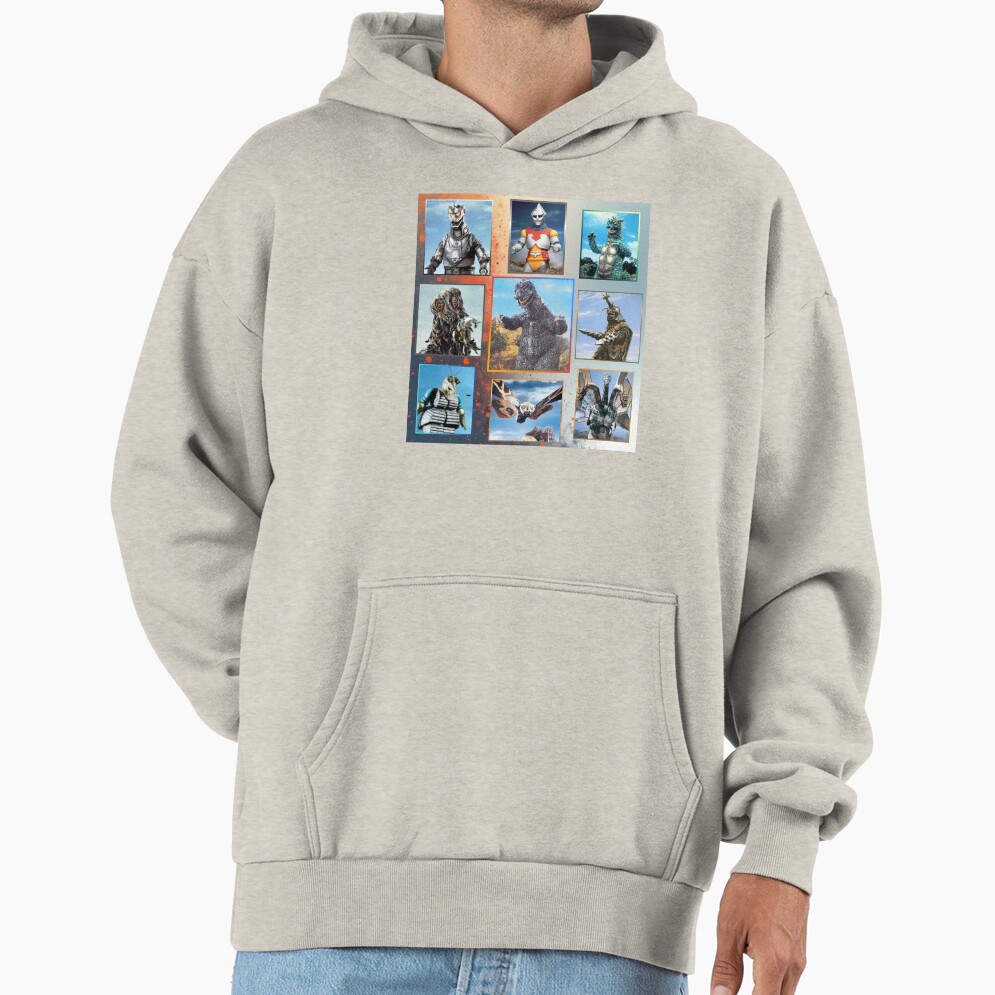 Godzilla And Friends And Foes Retro Vintage Hoodie - Image 3