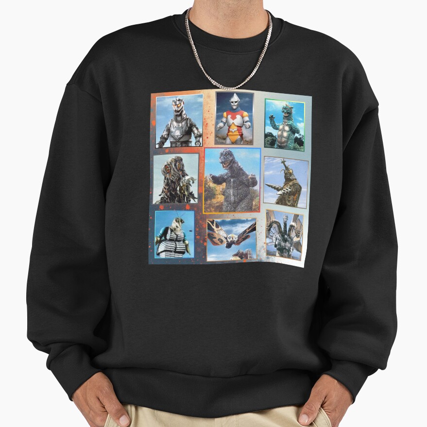 Godzilla And Friends And Foes Retro Vintage Sweatshirt