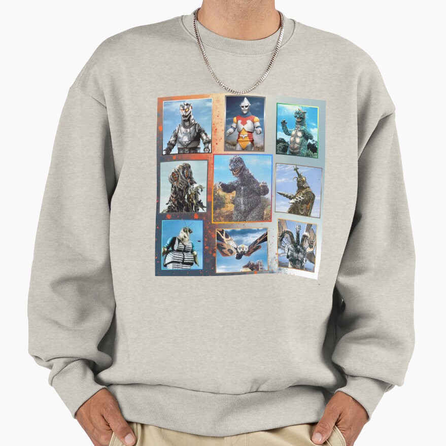 Godzilla And Friends And Foes Retro Vintage Sweatshirt - Image 3
