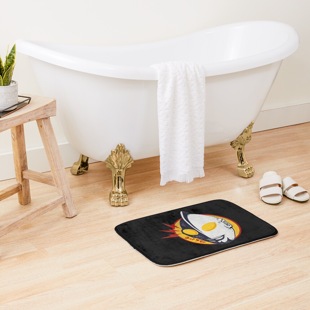 Half Face Yellow Eyes Hero Mask Bath Mat - Image 2