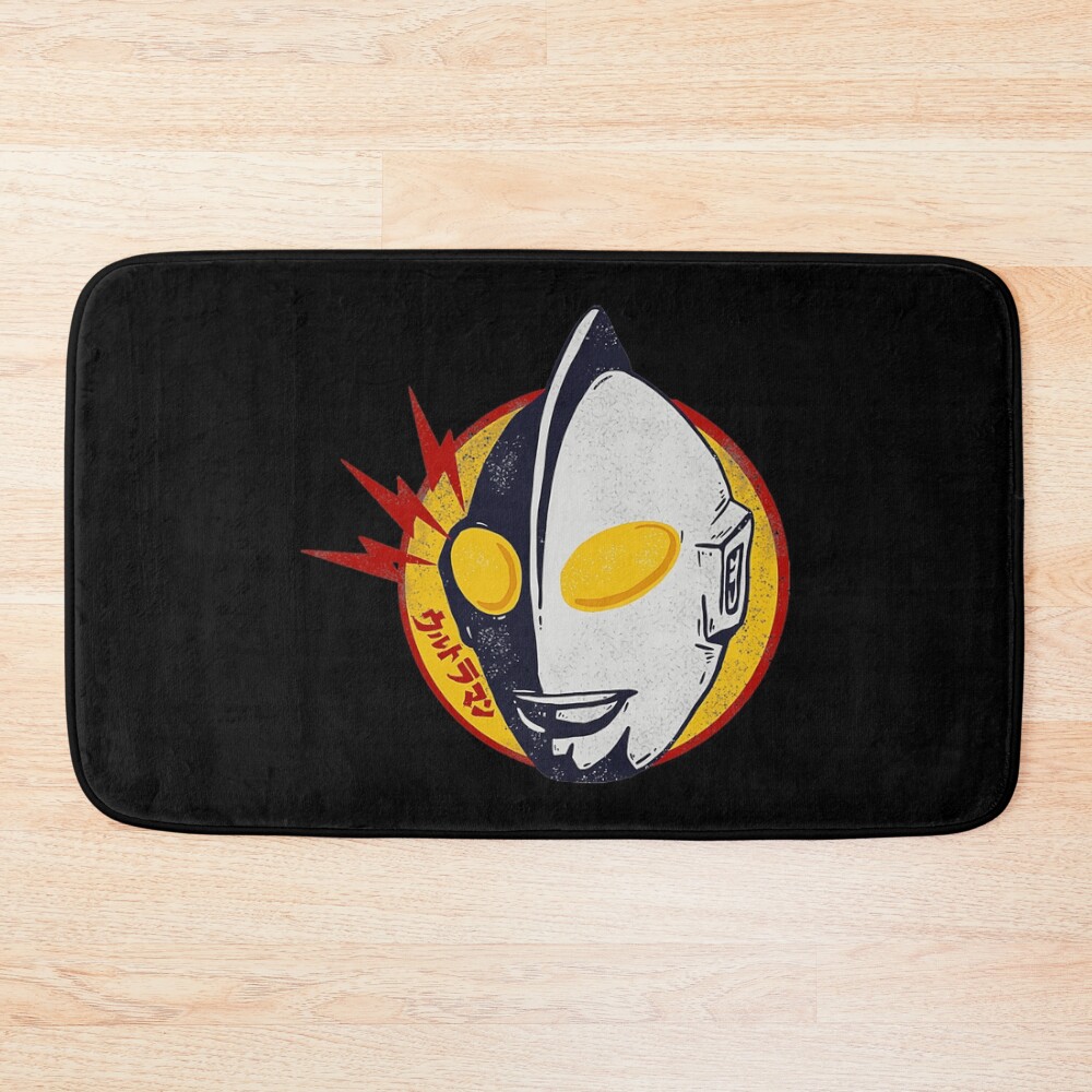 Half Face Yellow Eyes Hero Mask Bath Mat