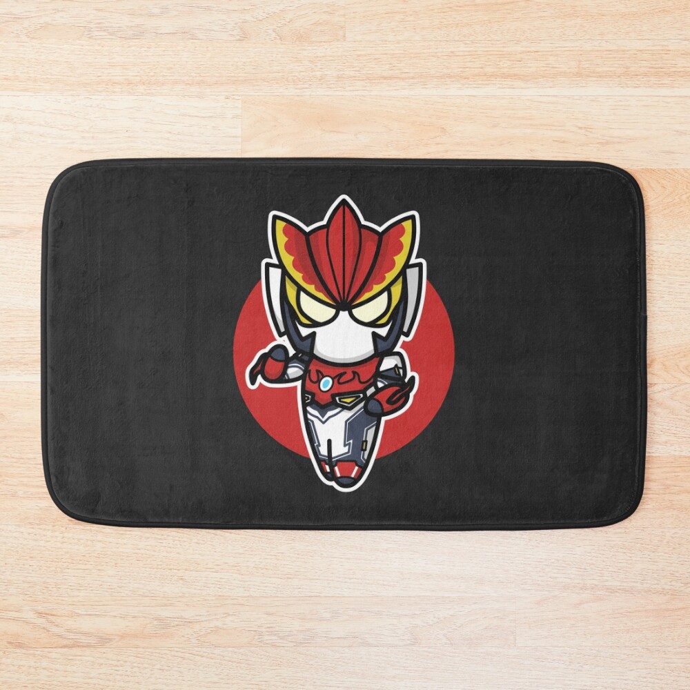 Ultraman Rosso Chibi Style Kawaii Bath Mat
