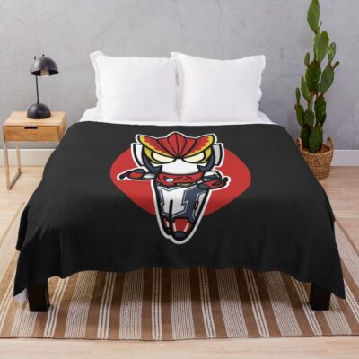 Ultraman Rosso Chibi Style Kawaii Throw Blanket