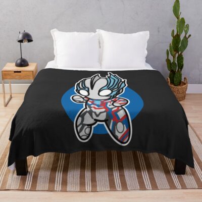 Ultraman Blazar Chibi Style Kawaii Throw Blanket