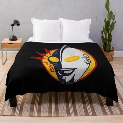 Half Face Yellow Eyes Hero Mask Throw Blanket