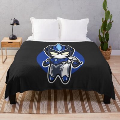 Ultraman Blu Chibi Style Kawaii Throw Blanket