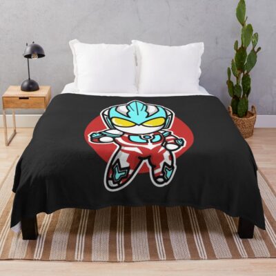 Ultraman Ginga Chibi Style Kawaii Throw Blanket