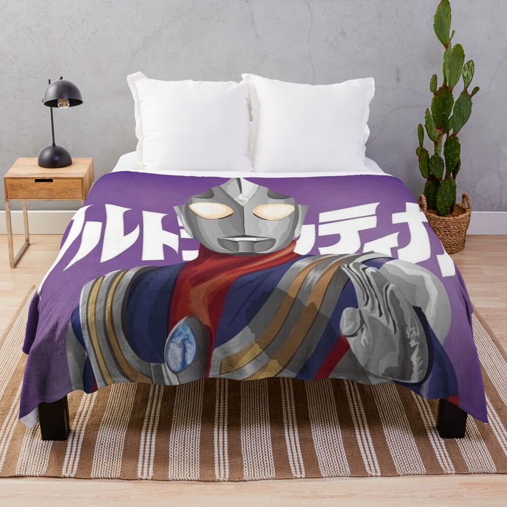 Ultraman Purple Background Throw Blanket