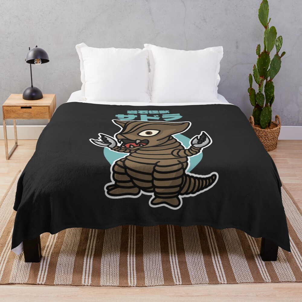 Rock Kaiju Sadola Chibi Style Kawaii Throw Blanket