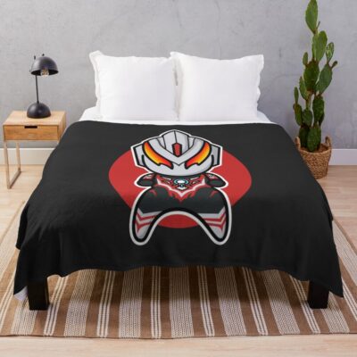 Ultraman Orb Thunder Breastar Chibi Style Kawaii Throw Blanket