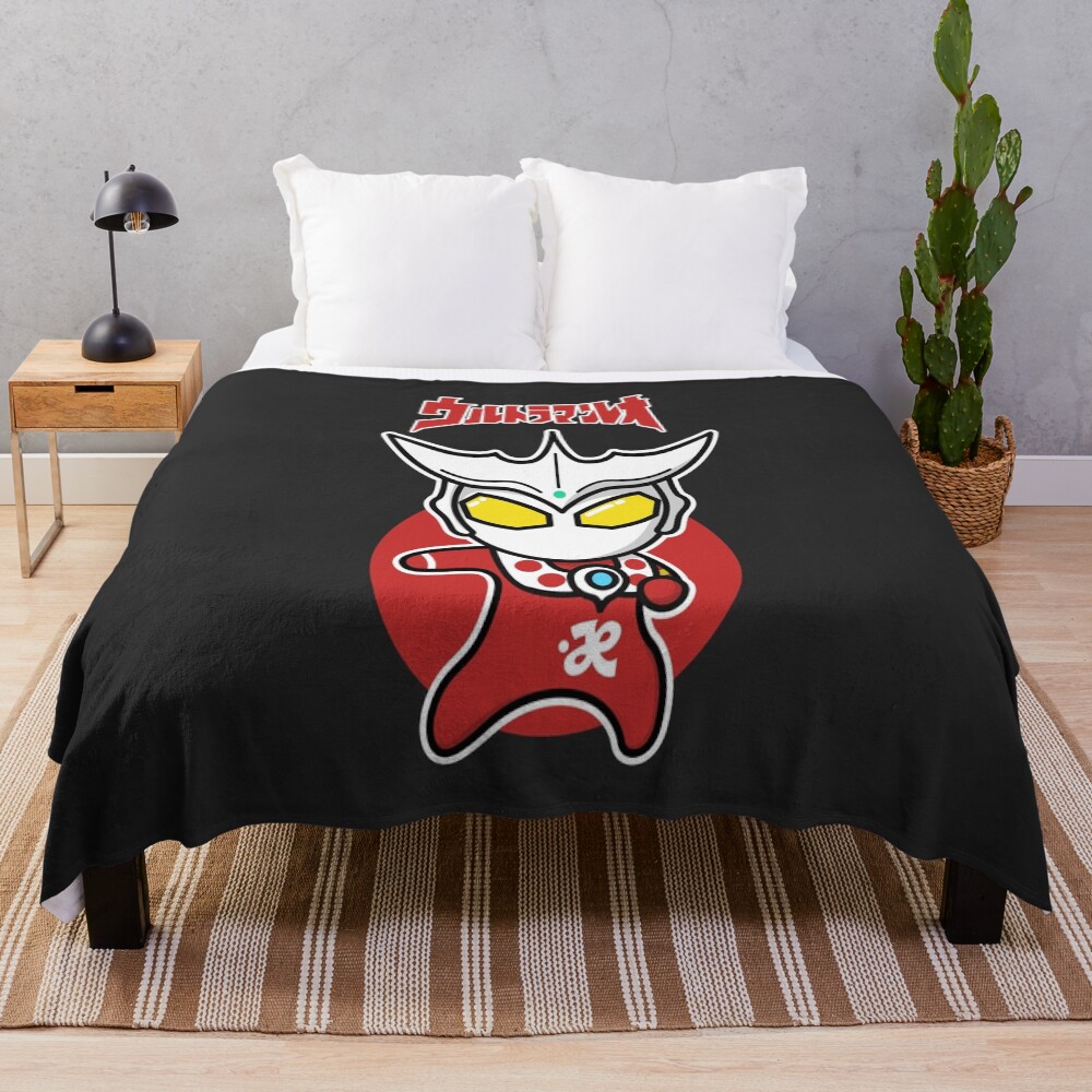 Ultraman Leo Chibi Style Kawaii Throw Blanket