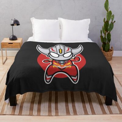 Ultraman Orb Burnmite Chibi Style Kawaii Throw Blanket