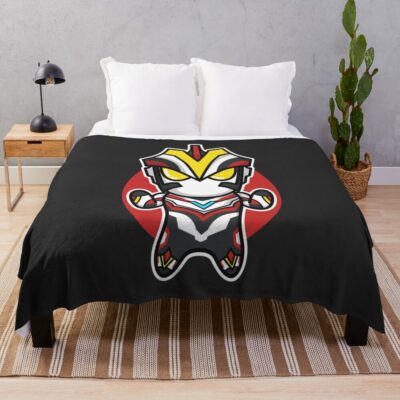 Ultraman Victory Chibi Style Kawaii Throw Blanket