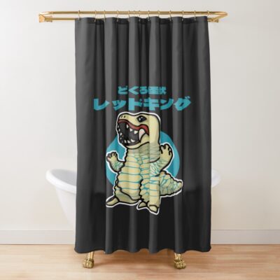 Skull Kaiju Red King Chibi Style Kawaii Shower Curtain