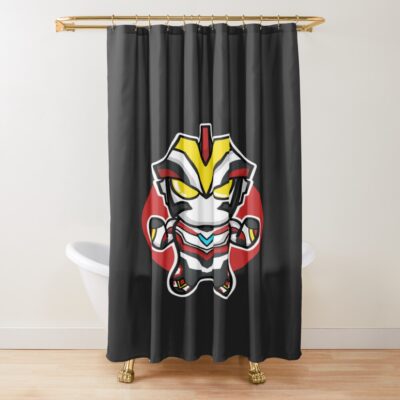 Ultraman Victory Chibi Style Kawaii Shower Curtain