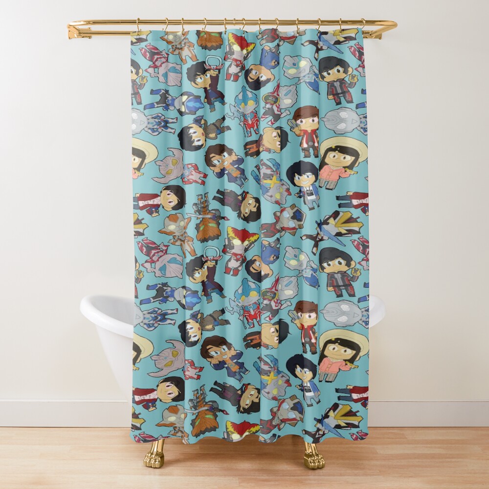 New Generation Heroes Tile Shower Curtain