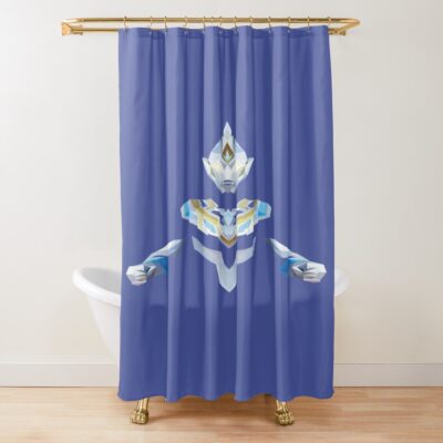 Ultraman Trigger Skytype Low Poly Art Shower Curtain