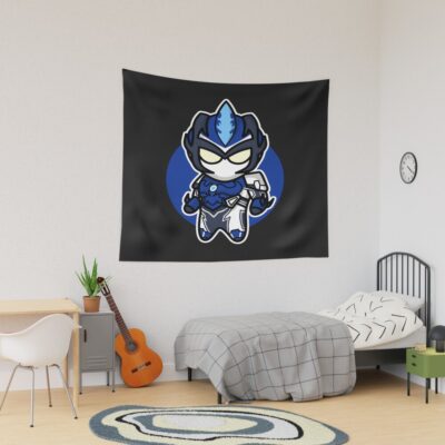 Ultraman Blu Chibi Style Kawaii Tapestry
