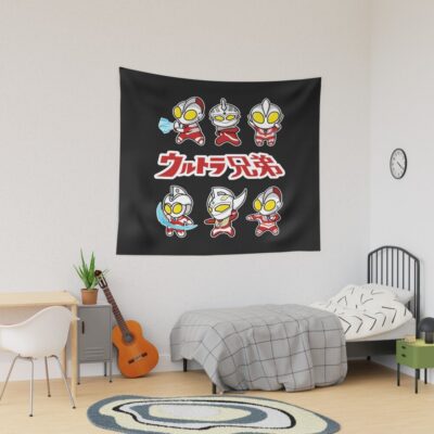 The Ultra Brothers In A Chibi Style Kawaii Tapestry
