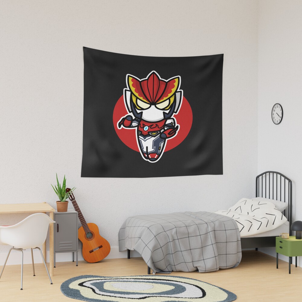 Ultraman Rosso Chibi Style Kawaii Tapestry