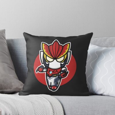 Ultraman Rosso Chibi Style Kawaii Throw Pillow