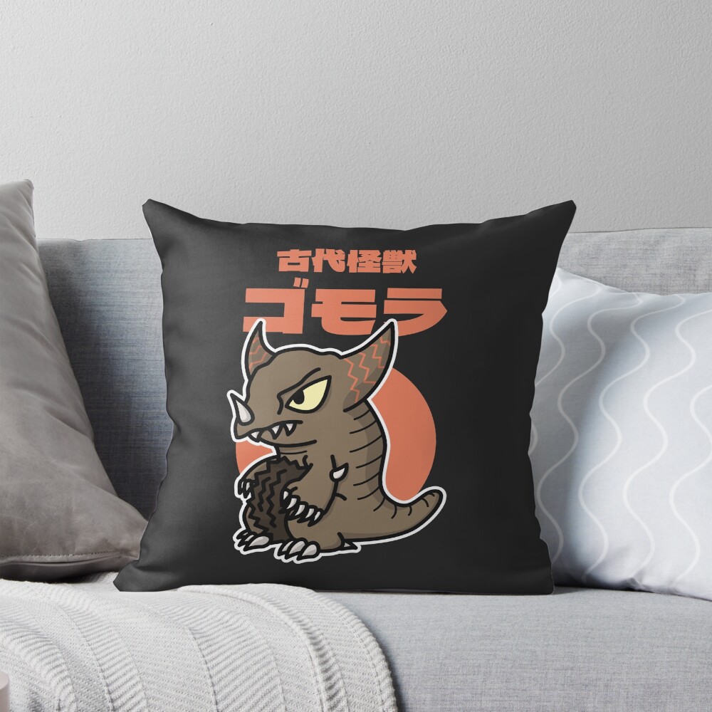 Ancient Kaiju Gomora Chibi Style Kawaii Throw Pillow