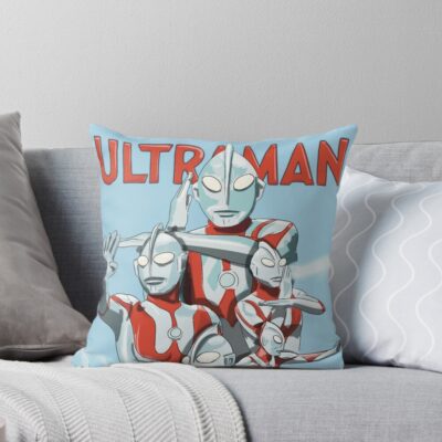 Ultraman Sky Blue Throw Pillow